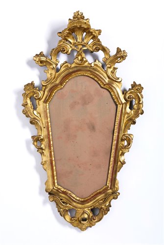 Paire de petits miroirs dorés avec abat-jour